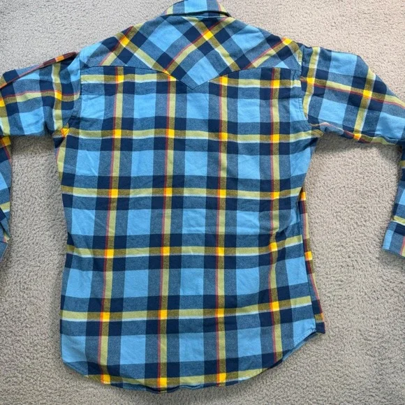 Whiteknuckler Brand Mens Medium Heavy Duty Flannel Western Pearl Snap Shirt USA - Picture 6 of 7